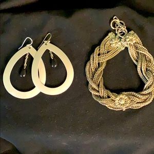 Metallic Bracelet and earrings